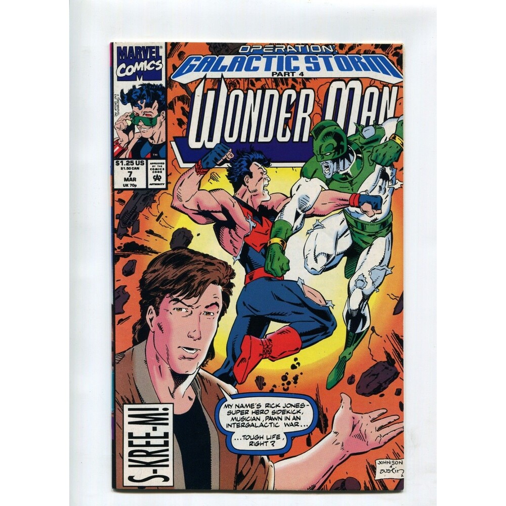 Wonder Man #7 Marvel Comics 1991 Operation Galactic Storm Comic Book
